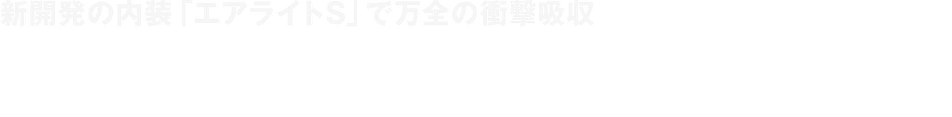 新開発の内装「エアライトS」で万全の衝撃吸収 サポートブロックメカニズム